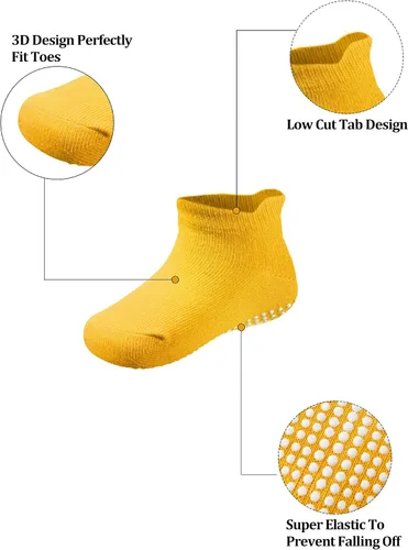 Vista 3 de 10 Pairs Baby Crawling Anti Slip Knee Pads and Anti Slip Baby Socks Set Unisex Toddler Knee Protectors Non Slip Ankle Socks