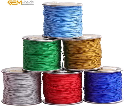 Vista 6 de GEM-Inside 0.8mm120 Meters Nylon Handcraft Braid Rattail Cord Hilo de nudo chino para hacer pulseras de bricolaje