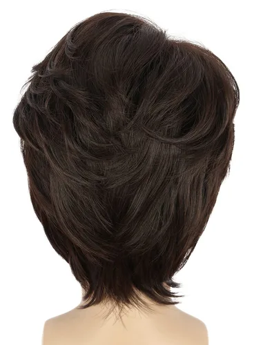Vista 4 de yuehong Peluca de cosplay de cabello castaño corto pelucas de moda