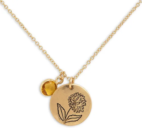Vista 3 de DEMDACO - Collar de metal chapado en oro con piedra natal de mes