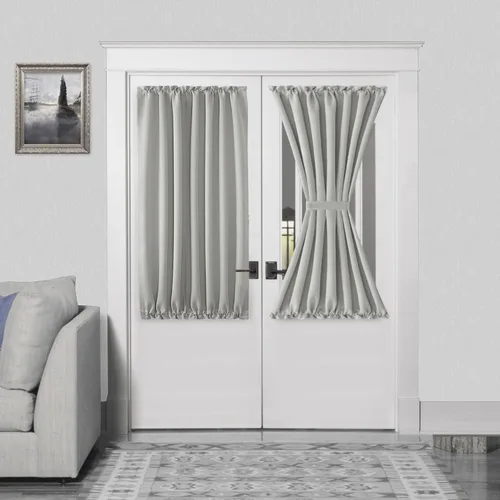 Vista 65 de DWCN Cortinas para Puertas Francesas – Cortinas opacas térmicas con bolsillo para barra para puertas con ventana de cristal, puertas de cocina