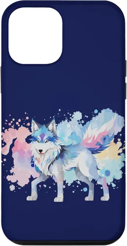 Vista 12 de Funda gráfica de lobo para iPhone 14 con diseño de lobos de anime japonés