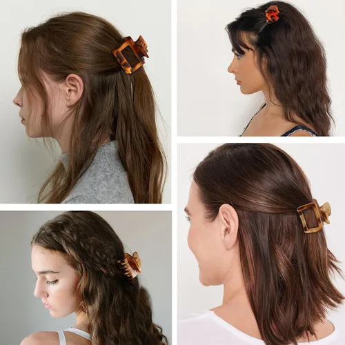 Vista 4 de 16 pinzas pequeñas para el cabello para mujeres y niñas, pinzas de garra mate duraderas para cabello fino, pinzas de agarre fuerte para cabello