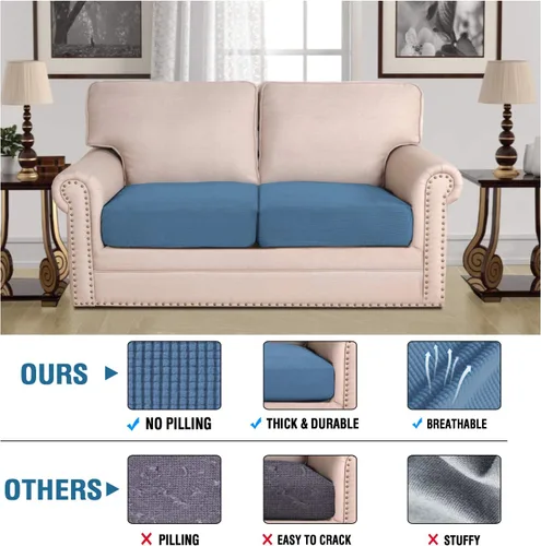 Vista 145 de H.VERSAILTEX - Fundas elásticas para cojín de sofá individual, fundas de asiento para silla de sofá, protector de cojín con tejido jacquard de sarga