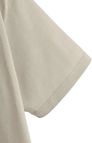 Vista 4 de SOLY HUX Camiseta de manga corta con estampado de letras gráficas para mujer, Seta Beige