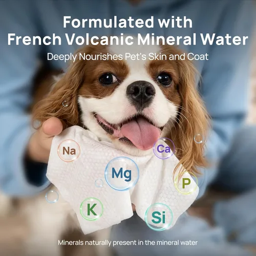 Vista 3 de HICC PET Toallitas para perros y gatos, agua mineral francesa, 110