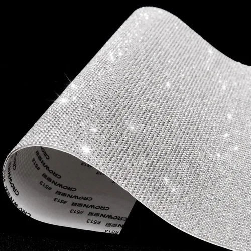 Vista 11 de Hojas de Rhinestone Brillante (Bling), Calcomanías de Rhinestone con Purpurina Autoadhesivas para Manualidades DIY, Hoja de Gemas para Decoración