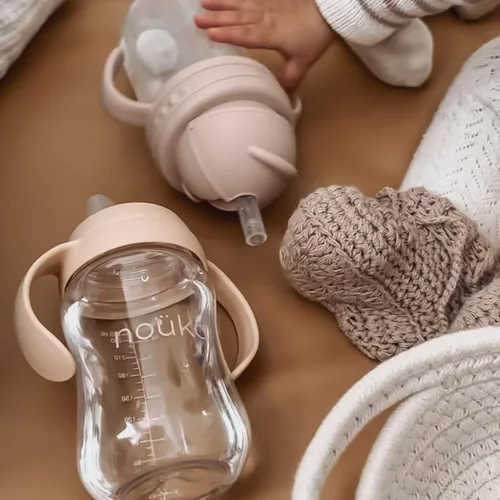 Vista 6 de Nouka Soft Spout Tritan - Vaso para sorber A prueba de fugas y fácil agarre Asas extraíbles Bloom