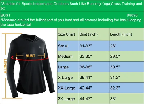 Vista 3 de NELEUS Women's Sun Protection Running Athletic Long Sleeve Hoodie Shirts