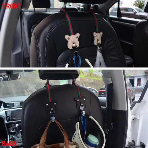 Vista 5 de Gancho para bolso de coche para mujeres, ganchos de reposacabezas para bolsos, colgador de reposacabezas del asiento trasero del coche, vehículo