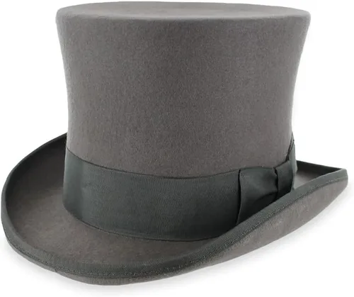 Vista 6 de Sombrero de copa de campanario de calidad de teatro 100% lana en negro gris o perla