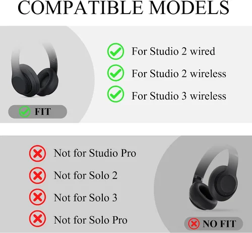 Vista 2 de Studio 3 - Diadema de repuesto para diadema de repuesto para la cabeza, accesorios de reparación compatible con Studio 3.0 A1914 Wireless Studio 2.0