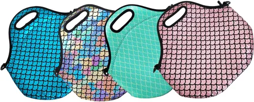 Vista 6 de YOUDA Bolsa de almuerzo aislada de neopreno para el hombro, bolsas para mujeres y hombres, trabajo, oficina, al aire libre, picnic, viajes (azul)