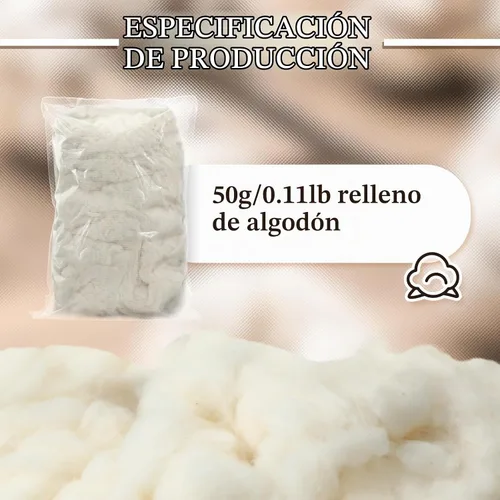 Vista 2 de Wesnoy 50g/0.11lb de relleno de algodón suave para animales de peluche, almohadas, relleno de fibra de algodón natural, para juguetes, decoraciones