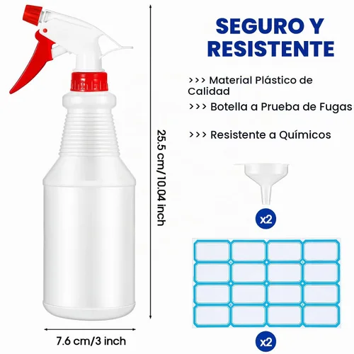 Vista 2 de Sabary - Paquete de 18 botellas de aerosol a granel, plástico de 16 onzas, vacías, transparentes