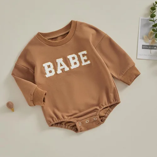 Vista 3 de Douhoow Linda sudadera para bebé, mameluco de punto gofre, ropa de bebé, niña, niño, otoño e invierno