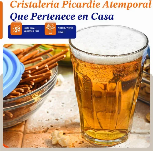 Vista 6 de Juego de vasos de vidrio Duralex Le Picardie - 18 piezas de vasos transparentes en tamaños mixtos