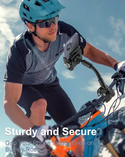 Vista 6 de Soporte de teléfono de cuello de cisne para bicicleta, brazo flexible, soporte de teléfono celular de motocicleta, soporte de teléfono celular