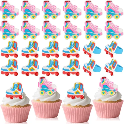 Vista 8 de 24Pcs Mermaid Tails Cupcake Ring Toppers Under the Sea Cupcake Topper for Mermaid theme Birthday Party Cake Decorations Baby Shower Weeding
