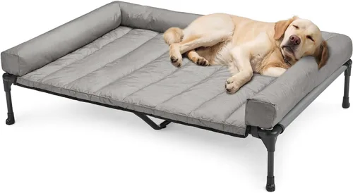 Vista 18 de Veehoo Cama Elevada Refrescante para Perro Añade Cojín Bolster Extraíble Impermeable Alfombrilla, Cuna Elevada para Mascotas con Malla Teslin