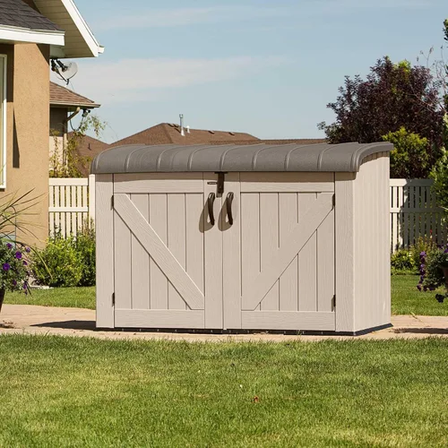 Vista 3 de Lifetime Products caja de almacenamiento horizontal Lifetime 60170, color tostado