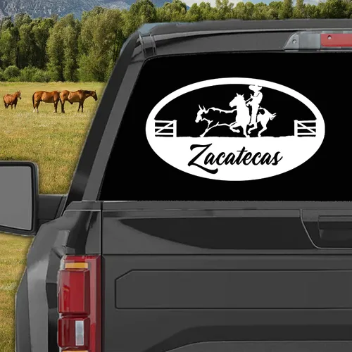 Vista 3 de Zacatecas - Adhesivo adhesivo de vinilo personalizado con Zacatecas, México, calcomanía para Troca o Carro Zacatecas (4 x 2.25 pulgadas)