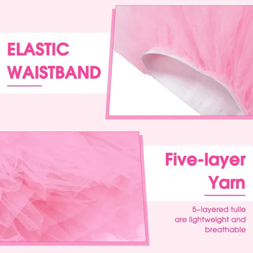 Vista 5 de Zhanmai 5 Layered Tutu Skirt for Kids Tulle Tutu Skirt with Tube Socks Princess Runners Costumes Cosplay for Girls Kids