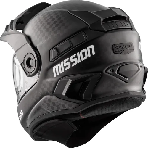 Vista 3 de CKX Casco integral Mission con escudo doble eléctrico sólido de carbono