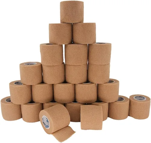 Vista 11 de Vendajes cohesivos autoadherentes, 6 unidades de 2 pulgadas x 5 yardas, cinta médica, rollos no tejidos adhesivos flexibles y transpirables