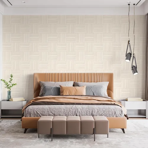 Vista 7 de Paneles de pared 3D de terciopelo para decoración de pared interior despegar y pegar, paneles de pared 3D con textura geométrica insonorizada