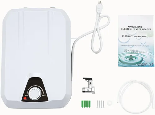 Vista 6 de Mini calentador de agua eléctrico de 1.5 KW 2.1 galones pequeño debajo del fregadero, calentador eléctrico de agua caliente para cocina y hogar