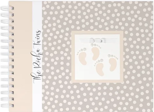 Vista 10 de Personalized Twin Pregnancy Journal (8 Center Designs) - Hardcover Pregnancy Memory Book Customized with Babies’ Names, Nicknames or Phrase