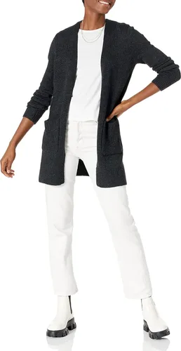 Vista 4 de Tienda Essentials Women's Long-Sleeve Jersey Stitch Open-Front Sweater