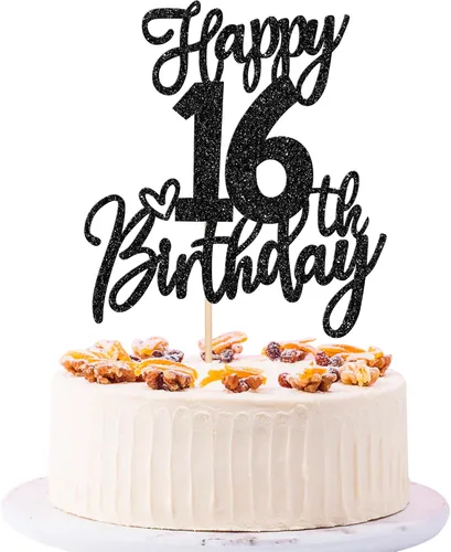 Vista 26 de 1 pieza de decoración para pastel de cumpleaños número 10 con purpurina y texto en inglés "Cheers to 10" Birthday Cake Pick Ten 10 Fabulous Cake