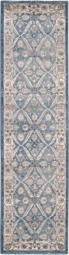 Vista 2 de SAFAVIEH Colección Sofia Alfombra de Pasillo - 66 cm x 183 cm, Azul y Beige, Diseño Oriental Vintage Desgastado, No Desprende Pelusa y Fácil