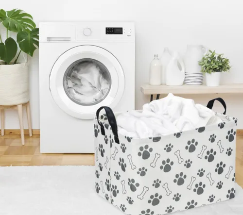 Vista 6 de Cesta Rectangular para Perros, Contenedor de Juguetes para Perros, Organizador de Cesta de Almacenamiento para Perros. Contenedor de Almacenamiento
