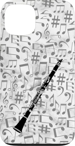 Vista 7 de Clarinet Phone Case - Music Notes - White Background Case for iPhone 17