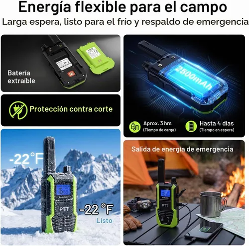 Vista 3 de Radioddity Walkie Talkies impermeables HD-2 IP67 resistente, paquete de 2+4
