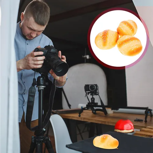 Vista 3 de NUOBESTY Pan de simulación 3 piezas de pan falso de poliuretano realista comida falsa para accesorios de fotografía, juguete educativo, pastelería