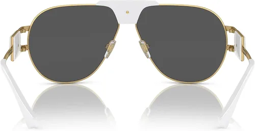 Vista 3 de Versace VE 2252 147187 - Gafas de sol piloto de metal dorado, lentes estándar gris oscuro