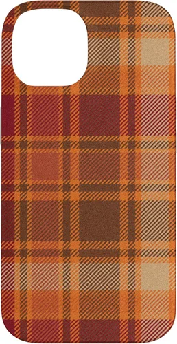 Vista 4 de iPhone 16 Vintage Halloween Naranja Rojo Plaid Otoño Calabazas Caso