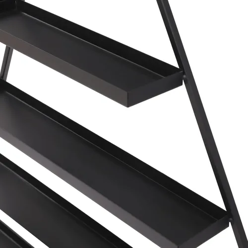 Vista 8 de Estante de almacenamiento de esmalte de uñas de metal para montar en pared, organizador de esmalte de uñas triangular de 5 niveles, soporte