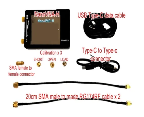 Vista 6 de Spectrum Analyzer, 2.8" LCD 1.5GHz NanoVNA-H HF VHF UHF UV Vector Network Analyzer Antenna NanoVNA with SD Card Slot Spectrum Analyzer