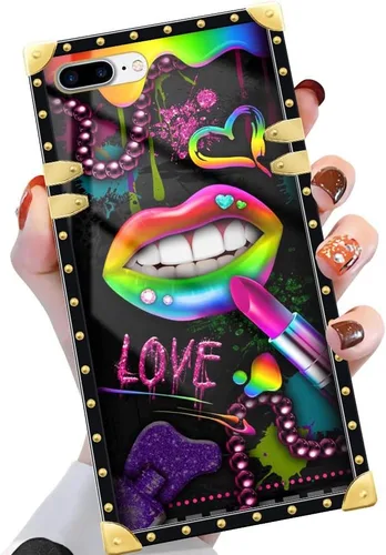 Vista 123 de Funda compatible con iPhone X/Xs, TPU suave de lujo y parte trasera de policarbonato duro para niñas y mujeres, funda protectora a prueba de golpes