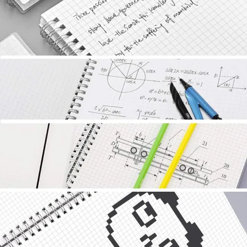 Vista 2 de SHININGSOUL - Cuaderno de espiral de papel cuadriculado de 8.5 x 11 pulgadas, cuaderno de papel cuadriculado A4 grueso de 110 GSM, cuaderno de tapa