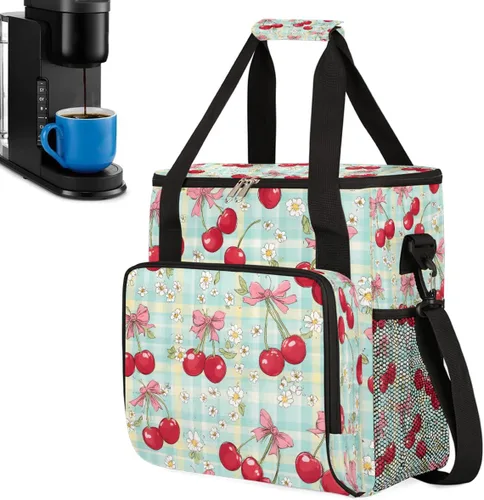 Vista 35 de Bolsa para cafetera compatible con K-Mini o K-Mini Plus Coffee Cup Pattern1 Coffees Machine Travel Storage Tote Bag Compatible Portable Single