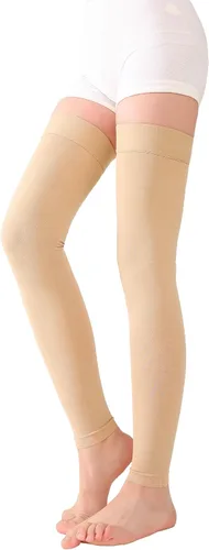 Vista 9 de TOFLY® Medias de compresión altas hasta el muslo sin pies para mujeres y hombres, 1 par, opaco, manguera de soporte de 15-20 mmHg de compresión