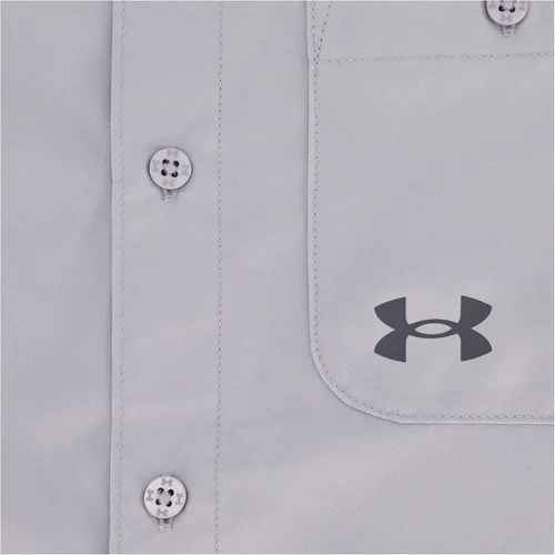 Vista 3 de Under Armour Camisa de manga corta para niños, con botones tejidos, cuello con cuello