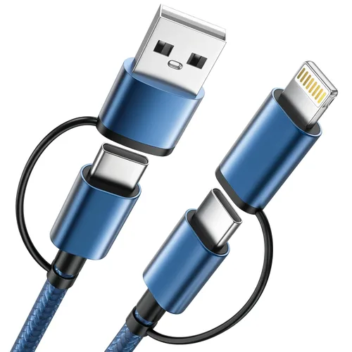 Vista 7 de Cable USB C, cables de carga USB A a tipo C trenzados de nailon de alta calidad [paquete de 5, 3/3/6/6/10 pies], cable de carga tipo C para teléfono