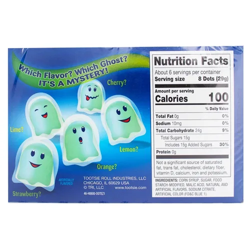 Vista 2 de Ghost Dots - Caramelos de Halloween, sabor misterioso, 3 cajas, 3 onzas cada una